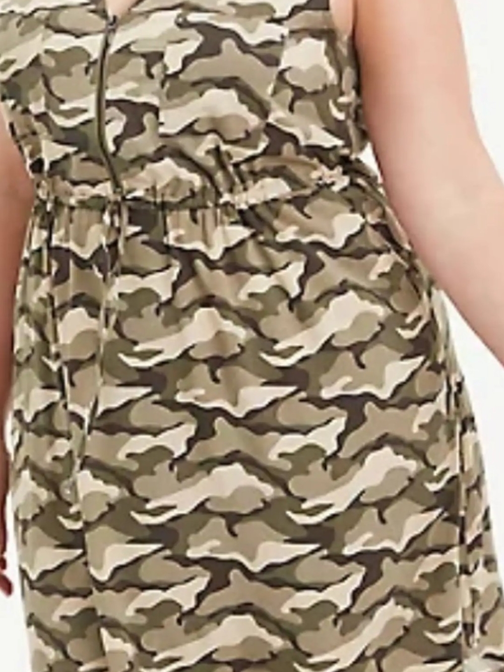 torrid Green & Tan Camo Sleeveless Casual Dress